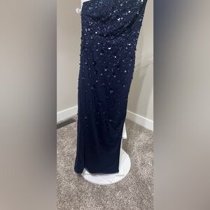 Adrianna Papell Strapless Midnight Blue Dress